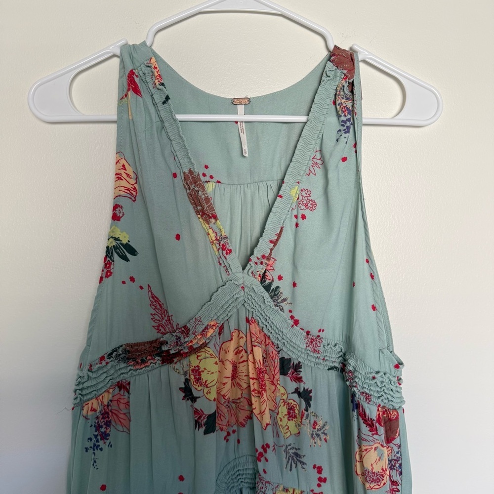 Free People Blue Haze Floral Sleeveless Tiered Tunic - Picture 3 of 7